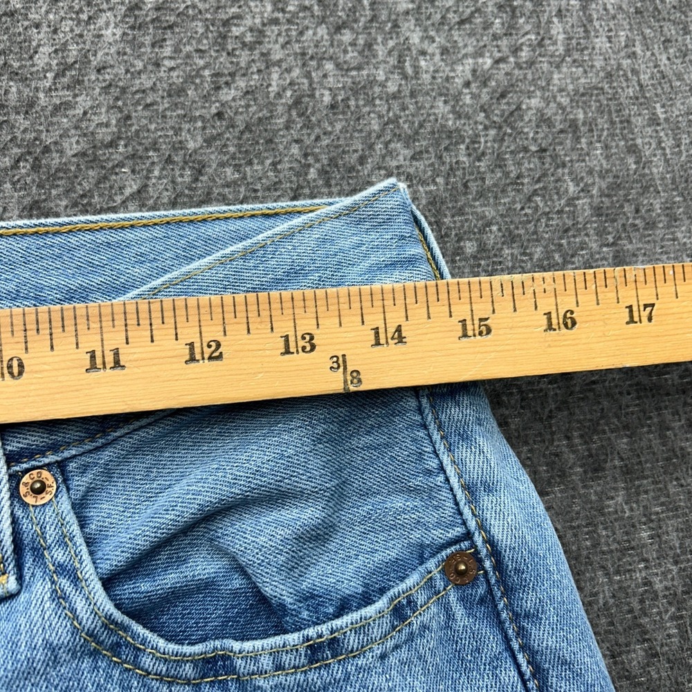 Levis 501 Jeans Mens 29x32 Blue Denim Straight Leg Light Wash Button Fly - Picture 6 of 9